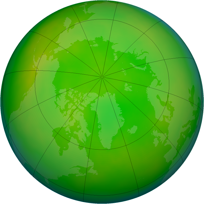Arctic ozone map for June 2014